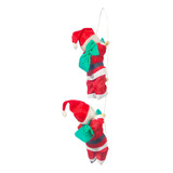 Kit 2 Papai Noel Subindo Escada 90cm Boneco Enfeite Natal Cor Vermelho Não Aplica