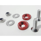 Kit 2 Parafusos Placa C/ Porcas Carro E Motos Alumínio Cores