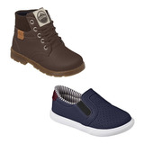 Kit 2 Pares Bota Infantil Masculina