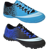 Kit 2 Pares Chuteira Futsal + Society Unissex Promoção Tenis