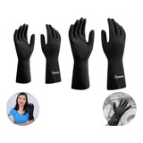 Kit 2 Pares Luva Segurança Latex Preta Forrada 9 G E Gg 10
