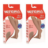 Kit 2 Pares Meia Kendall 3/4 Média Compressão Com Ponteira