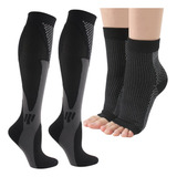 Kit 2 Pares Meias Compressão Alívia Dor Pés Dores Fascite Nf