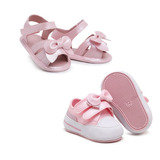 Kit 2 Pares Sapatinho Menina Infantil Bebê Prático Batizado