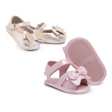 Kit 2 Pares Sapatinho+sandália Feminina Bebê Menina Rosa 