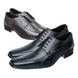 Kit 2 Pares Sapato Social Bico Fino Adulto Kit 6