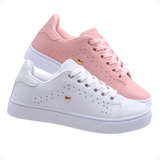 Kit 2 Pares Tenis Feminina Casual Fxb Mulher Leve Conforto 