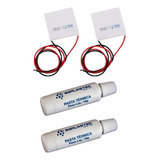 Kit 2 Pastilha Termoelétrica Tec1-12706 + 2 Pasta Termica