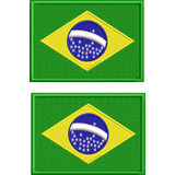 Kit 2 Pçs Bordado Bandeira Brasil