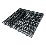 Kit 2 Pçs Pallet Plástico Estrado 2,5 X 25x 50 Cm Cor Preto