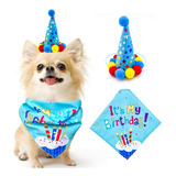 Kit 2 Peças Chapéu + Bandana Festa Aniversário Pet Cachorro 