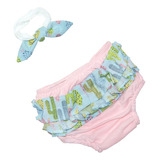 Kit 2 Peças Presente Calcinha Bunda Rica Babado Faixa Cabelo