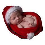 Kit 2 Peças Touca Wrap Natal Noel Newborn Bebê Crochê Tricô