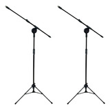 Kit 2 Pedestal De Microfone Girafa Telescópio Preto Pe3tbk