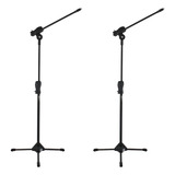 Kit 2 Pedestal Suporte Universal P Microfone Girafa Smmax Ib