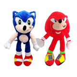 Kit 2 Pelúcia Sonic Azul E Tails Vermelho Musical 30 Cm