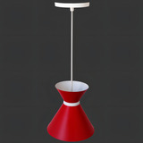 Kit 2 Pendente Luxo As Luminarias 15cm Vermelho / Branco