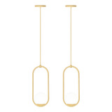 Kit 2 Pendente Moderno Oval Ring Jabuticaba Bola Orbit Fl