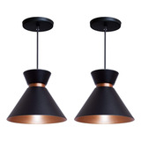 Kit 2 Pendentes Cone Berlin 15cm Para Mesa Balcão Gourmet