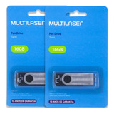 Kit 2 Pendrive Multilaser 16gb - 100% Original Envio Rápido