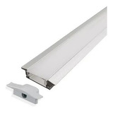 Kit 2 Perfil Led Slim 2m Embutir 24x7 + Mola Gafanhoto Gesso
