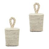 Kit 2 Peso Porta Quadrado Corda Sisal Total 1kg Concreto.