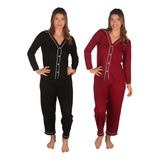 Kit 2 Pijama Americano Longo Inverno De Amamentação Gestante