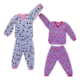 Kit 2 Pijama Infantil Menina Manga Longa Bebê 1 2 4 Anos