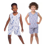 Kit 2 Pijama Regata Infantil Estampado