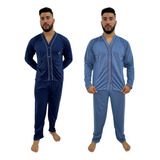 Kit 2 Pijamas Americano Masculino Botão