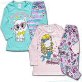 Kit 2 Pijamas Frio Infantil Menino Ou Menina 1 Ao 8 Atacado