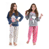 Kit 2 Pijamas Infantil Inverno Menina