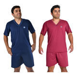 Kit 2 Pijamas Masculino Adulto Curto Verão Manga Curta Short