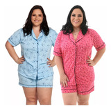 Kit 2 Pijamas Plus Size Feminino