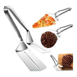 Kit 2 Pinça Pegadores Para Pizza Carne Alimento Aço Inox Top