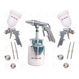 Kit 2 Pistola Pintura 600ml + Pistola Jato De Areia 