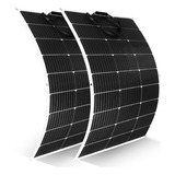 Kit 2 Placa Solar Flexível 100w Monocristalino Inmetro Ip67