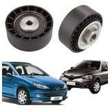 Kit 2 Polia Auxiliar Correia Alternador Peugeot 206 1.0 16v