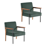 Kit 2 Poltronas Trindade Estilo Industrial Veludo Em Veludo