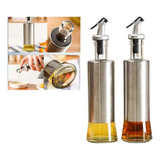 Kit 2 Porta Azeite Vinagre Dosador Inox Vidro 300ml Dosador