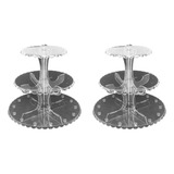 Kit 2 Porta Balas Suporte De Doces Cupcake 3 Andares Cristal