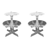 Kit 2 Porta Balas Suporte Doces Cupcake 2 Andares Cristal