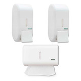 Kit 2 Porta Sabonete Líquido + 1 Dispenser Papel Toalha Nf