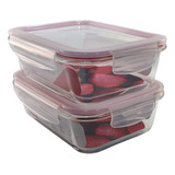 Kit 2 Potes De Vidro 1500ml Vedação Hermética De Silicone