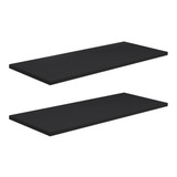 Kit 2 Prateleiras Mdf 15mm Preto 50x20 Grátis Suporte 50202p