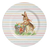 Kit 2 Pratos Rasos Páscoa Color Rabbits Alleanza Cerâmica