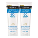 Kit 2 Protetor Solar Neutrogena Sun Fresh Corpo Fps 50 200ml