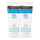 Kit 2 Protetor Solar Neutrogena Sun Fresh Loção Fps 90 200ml