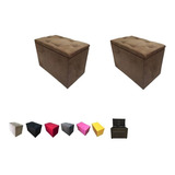 Kit 2 Puff Bau Decorativo E Organizador Porta Brinquedos