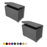 Kit 2 Puff Bau Decorativo E Organizador Promoção Sapateira